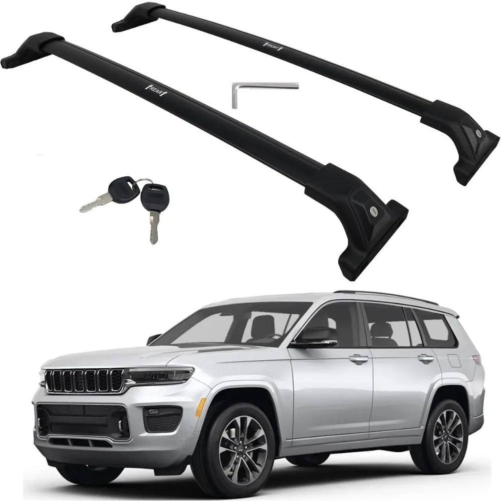 Enhance the car's luggage carrying capacity,260lbs for 2022-2025 Jeep Grand Cherokee & L Roof Rack Cross Bars Luggage Rail