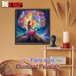 100% Fairy Dust 5D Diamond Painting Cartoon Girl Full Square Diamond Embroidery Cross Stitch AB Diamond Art Crystal Home Decor
