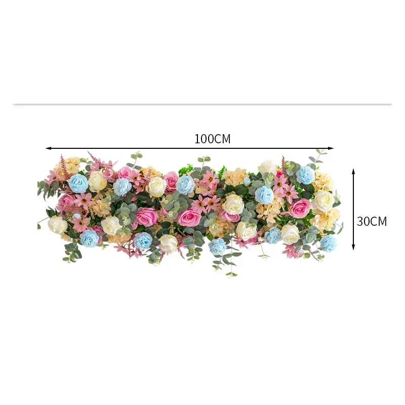 

silk artificial flower arch flower arrangement decoration wedding Decorative fake flower row window Customize wedding