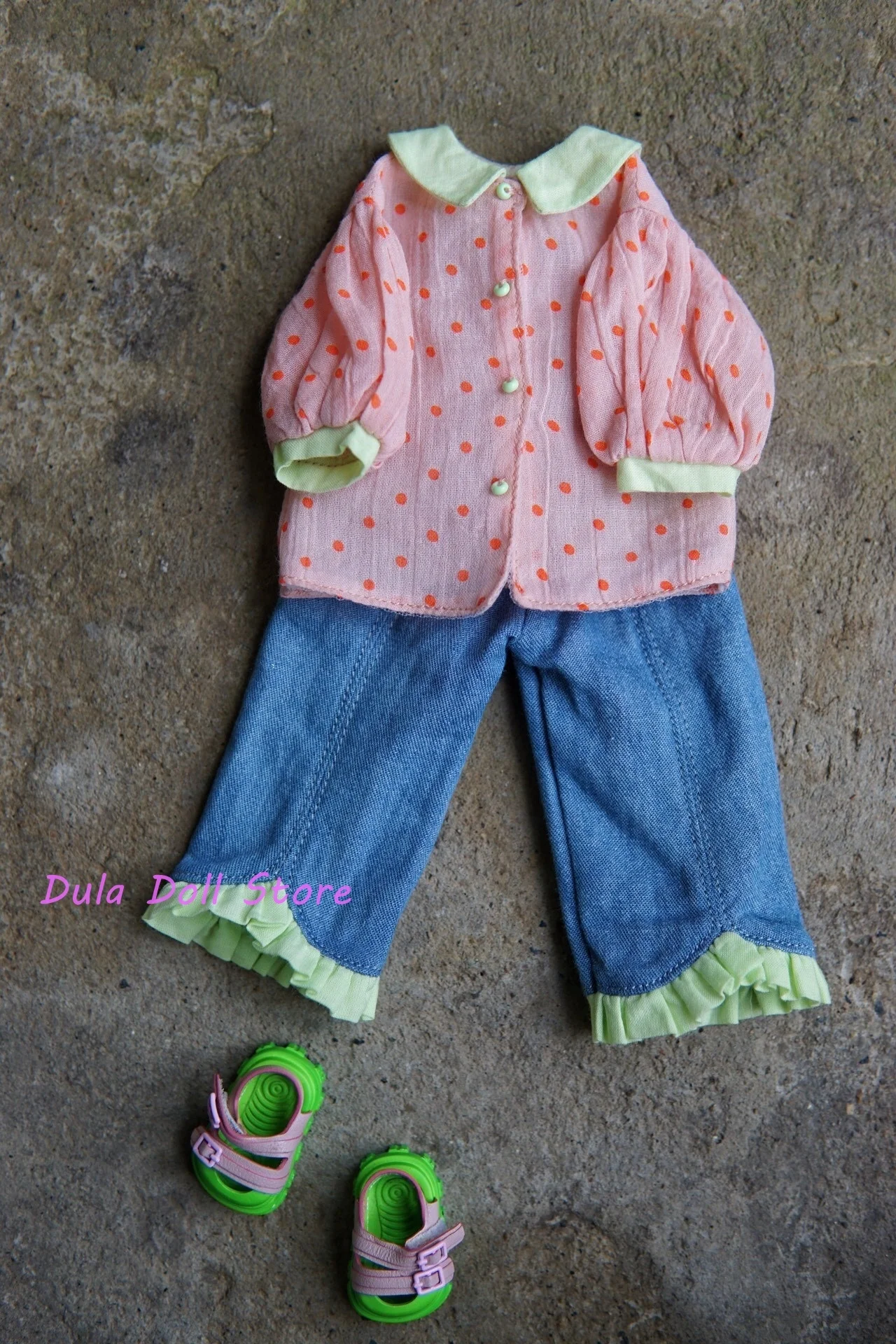 

2026 Dula Doll Clothes for Blythe Pink Dot Cowboy Set Josh ob24 ob22 Landoudou Landazz Licca ICY JerryB 1/6 Doll