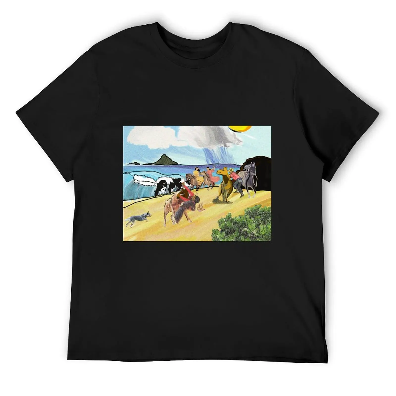 Pa'u riders along the surf. T-Shirt cheap stuff anime t shirts tees mens designer t shirt