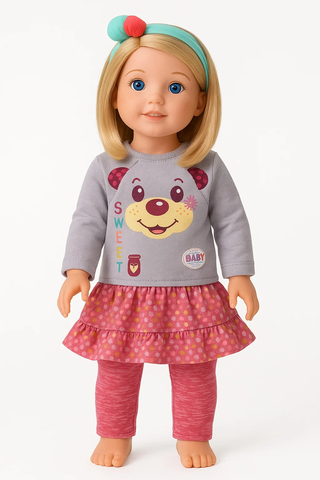 Vestiti per bambole Abito con stampa carino per Wellie Wisher da 14,5 pollici 32-34 cm Paola Reina Accessori per bambole Costume da bagno Calze Nancy Dolls