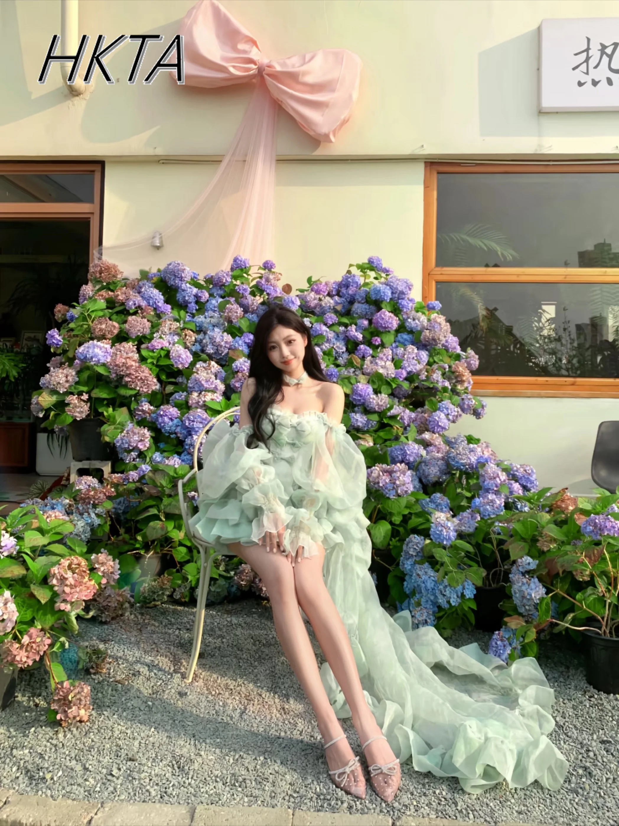 Lolita Summer Dress Two Pieces Sets Women Sweet and Cute Birthday Bow Slim Fishbone Tops Elegant Princess Gown Ball Skirt Outfit