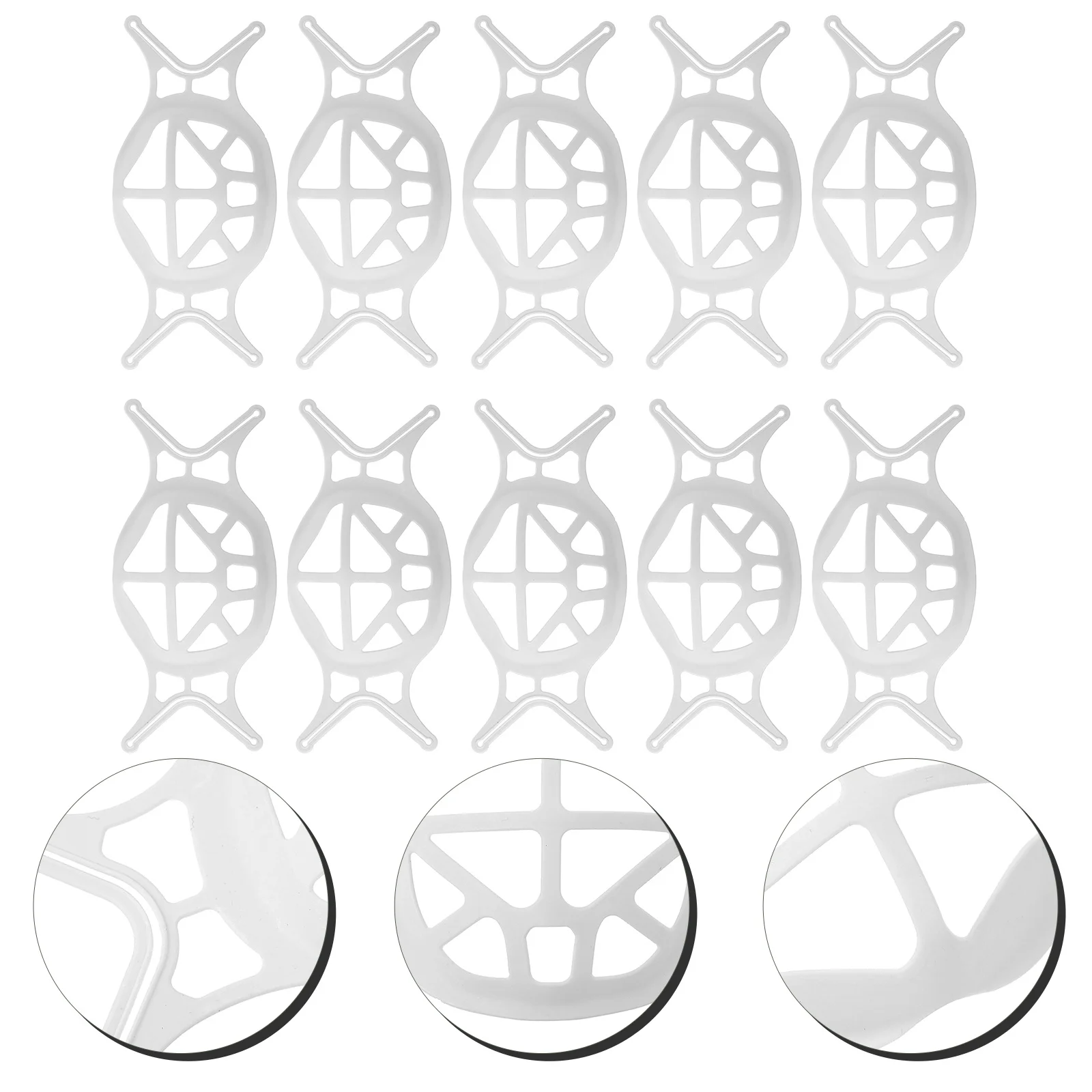 10Pcs Mask Inner Brackets Plastic Face Frame for Comfortable Breathing Smooth Airflow Makeup Saver Breath Space Support