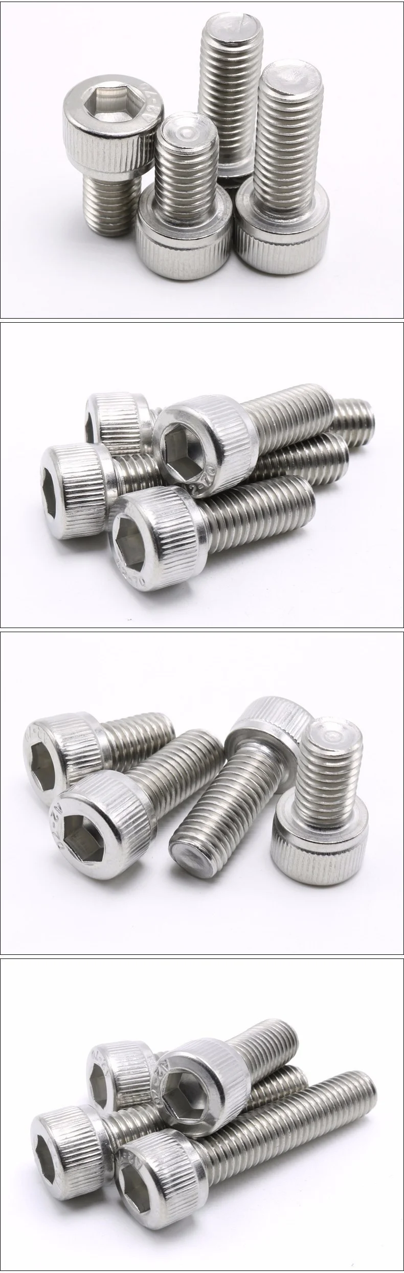 100 Stück/Lot Metrisches Gewinde DIN912 M3x10 mm M3*10 304 Edelstahl Innensechskantschrauben – Detail 17