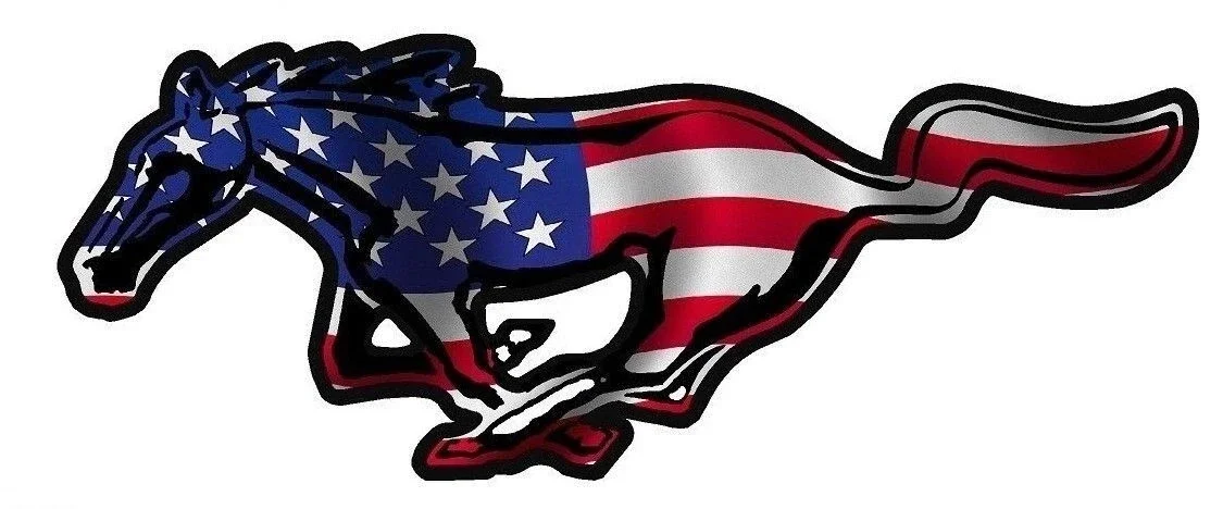 

For MUSTANG AMERICAN FLAG HORSE STICKER / DECAL