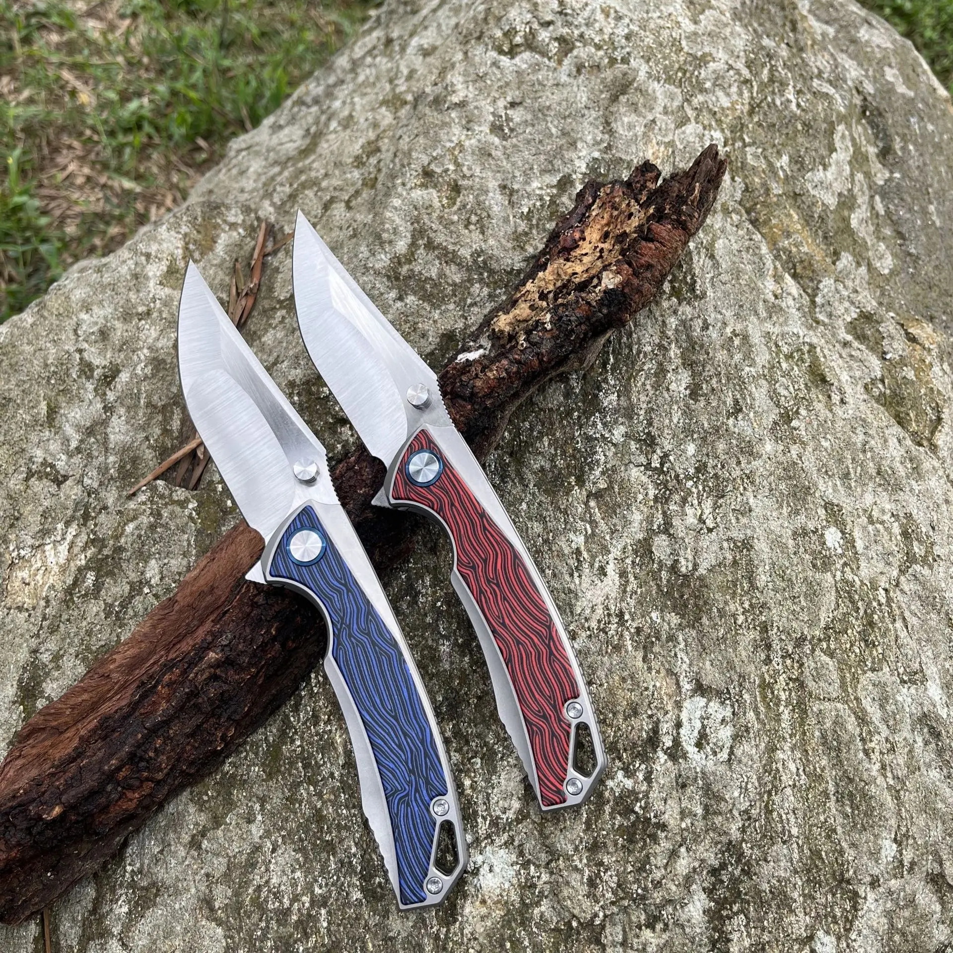 2025 الراقية التيتانيوم EDC سكين للفرد مع VG-10 شفرة، CNC الدقة جوفاء طحن أداة الجيب في الهواء الطلق