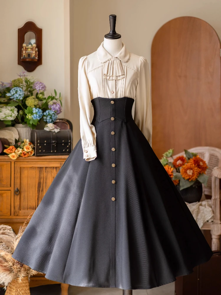 

- Forest Revelation - Classic Lolita Fishbone Long Skirt, Side Pockets by Forest Wardrobe