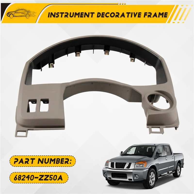 ABOK-Instrument Decorative Frame Dashboard Border 68240-ZZ50A For Nissan TITAN 2008-2015