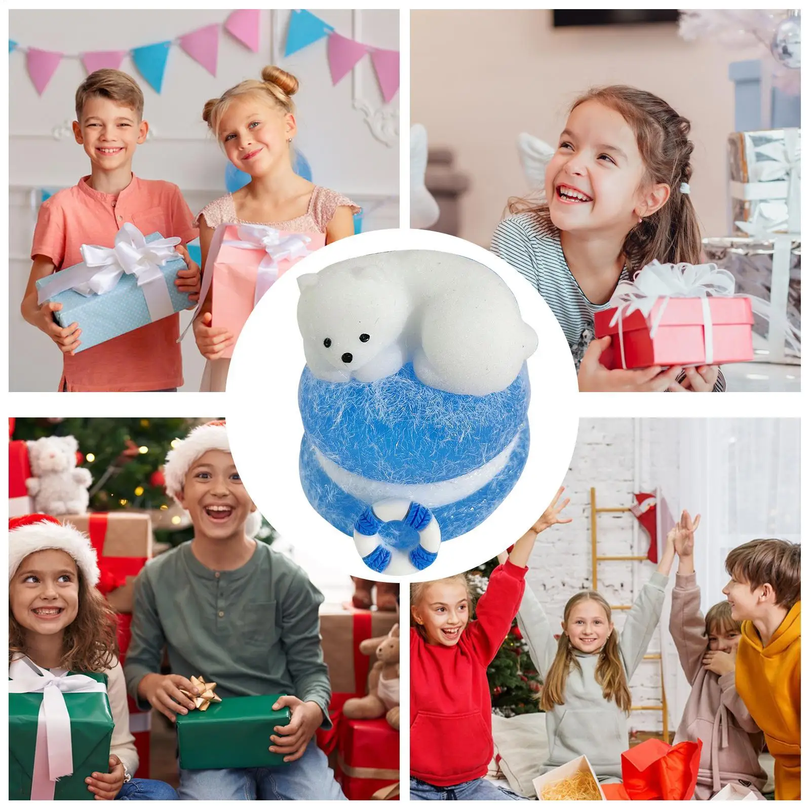 Jouet sensoriel à presser, ours polaire, Gadgets apaisants couchés sur Hamburger, jouet sensoriel pour adultes, employé d'enseignement, garçons et filles