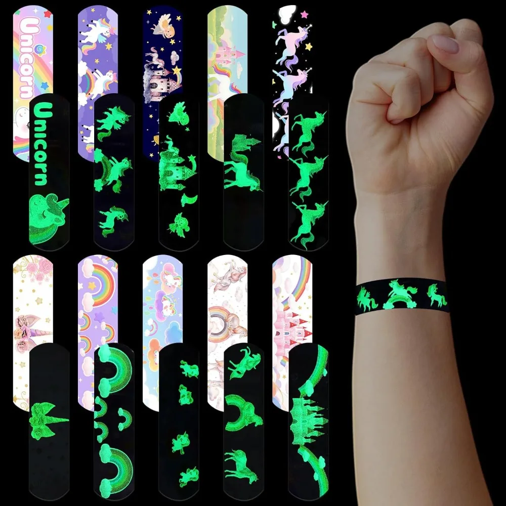 

20Pcs/Set Luminous Band Aid Cartoon Horse Star Heart Plasters for Wound Dressing Patch Tape First Aid Adhesive Bandages Strips