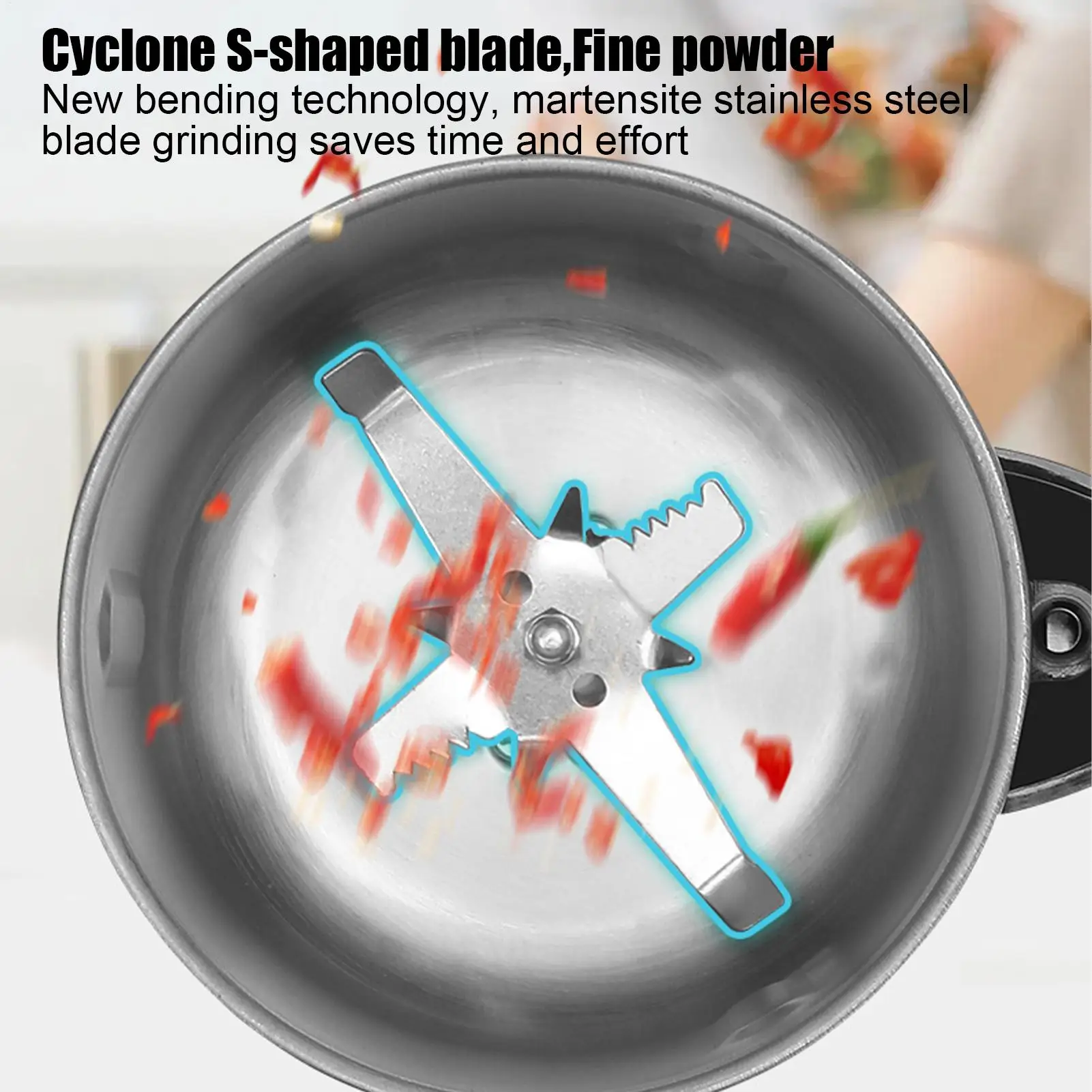 

Grain Mill Grinder Stainless Steel Powder Grinder Home Electric Spices Grinder Dry Grinding Machine With Handle Food Chopper