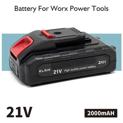 21V 2000mAh Rechargeable Battery Lithium Ion Battery High Capacity for Worx Electric Power Tool Battery 21V 1A charger