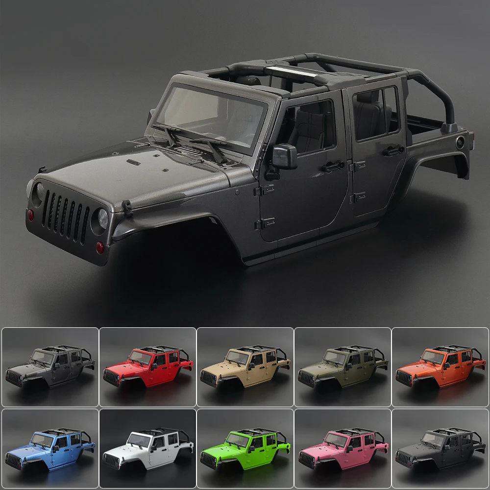 RC Car Wrangler Rubicon Convertible Hard Body Kit 313mm Wheelbase for 1/10 RC Crawler Axial SCX10 TRX4 Redcat GEN8