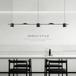 Modern LED Pendant Light Remote Dimming Indoor Lighting Art Ceiling Pendant Light Gold Long Strip Kitchen Restaurant Decoration