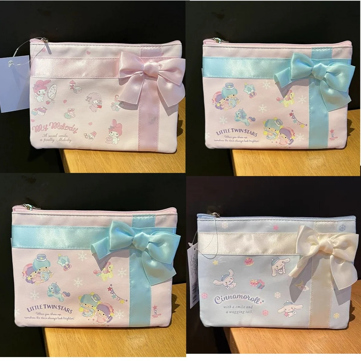 

sanrio kawaii anime my melody cute double star bow cinnamon dog pen bag cosmetic bag storage bag stationery girl birthday gift