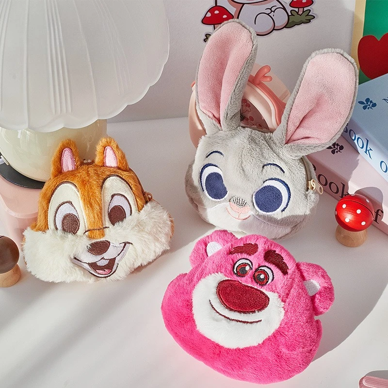 

New Model Plush Doll Keychain Wallet Cartoon Cute Stitch Nick Judy Plush Toy Pendant DIY Bag Plush Hanging Accessories Gift