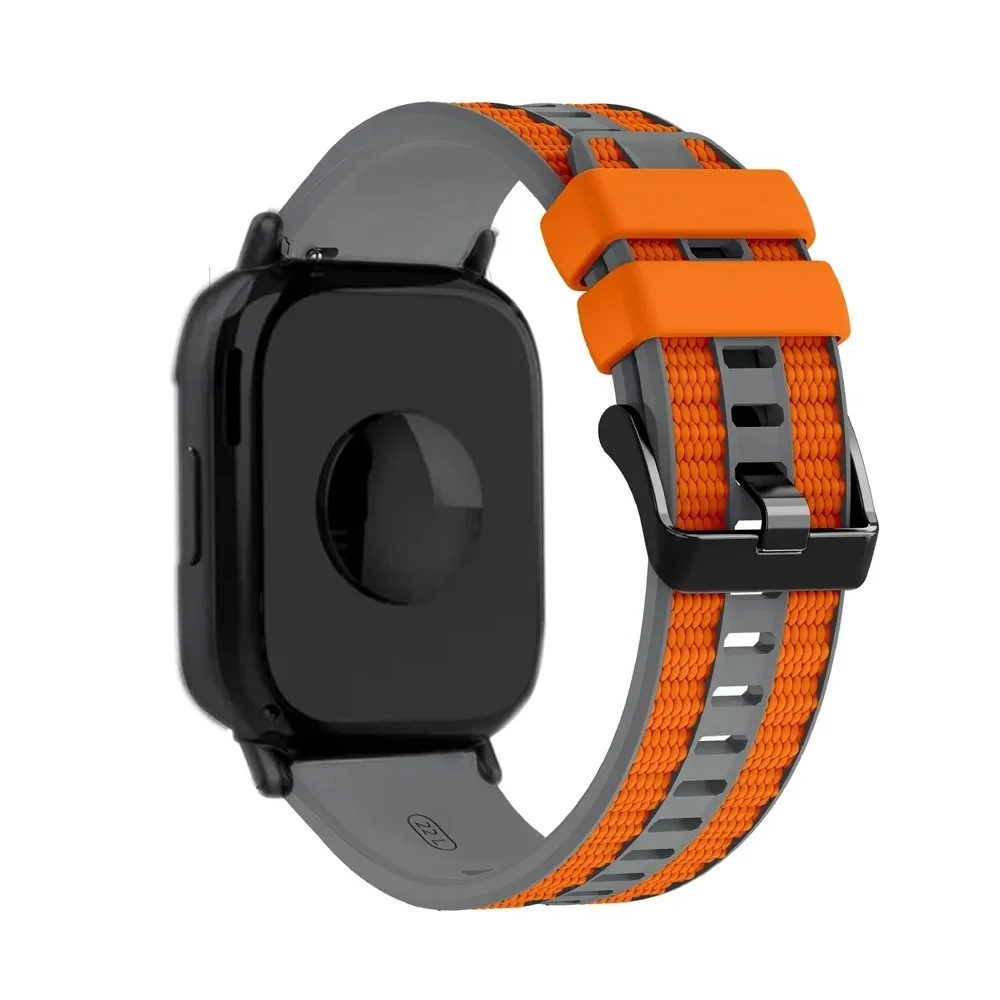 22mm Silicone Strap For Redmi Watch 5 Lite/Active Two-color Sports Replacemen Wristband Amazfit Bip 6-5/Balance 2-1/Helio Correa
