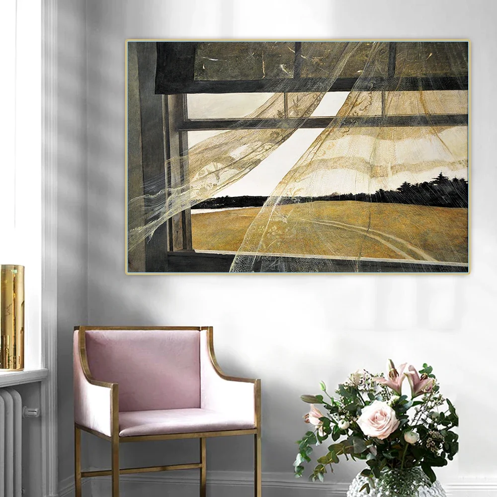 Citon Andrew Wyeth《Wind from the sea》Canvas Oil Painting Artwork Poster Picture Wall Decor Background Home indoor Decoration