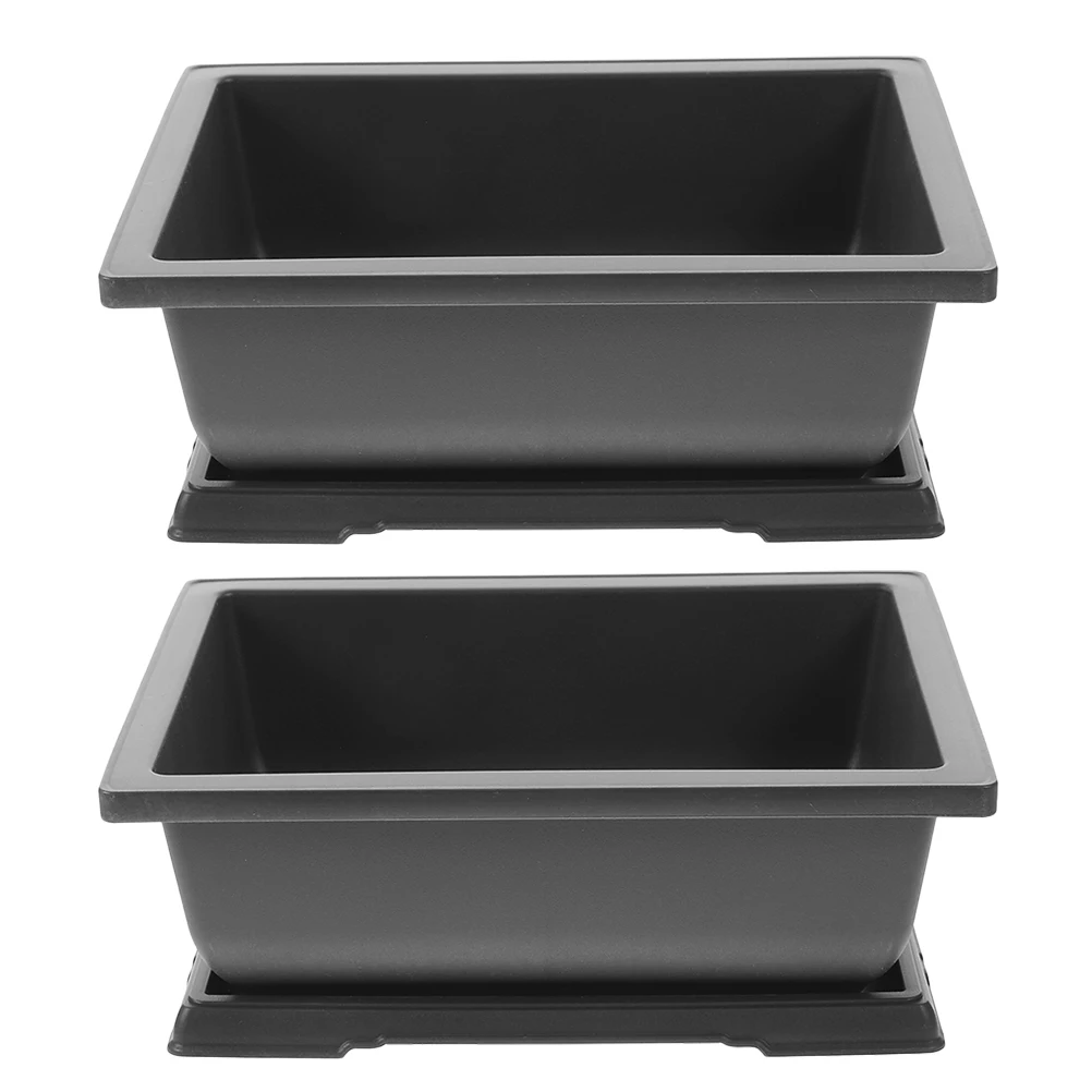 

1pcs Succulent Bonsai Pots Black Plastic Flowerpots Lightweight Drainage Holes Small Plant Containers for Garden