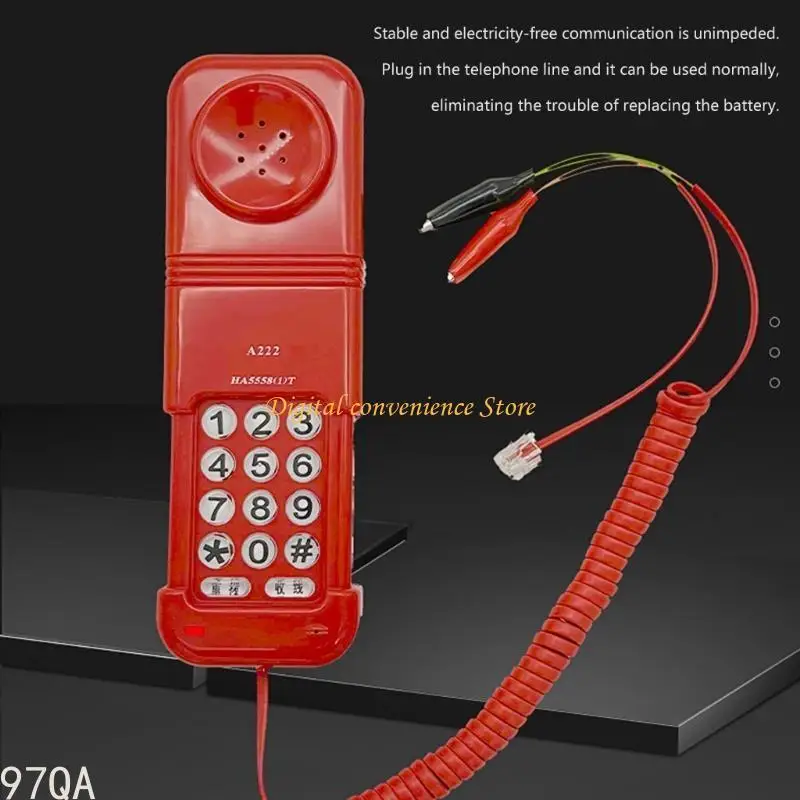 97QA Corded Telephone for Telephone Communication Line Checking Telephone Landline Plug in and Use Landline Phone