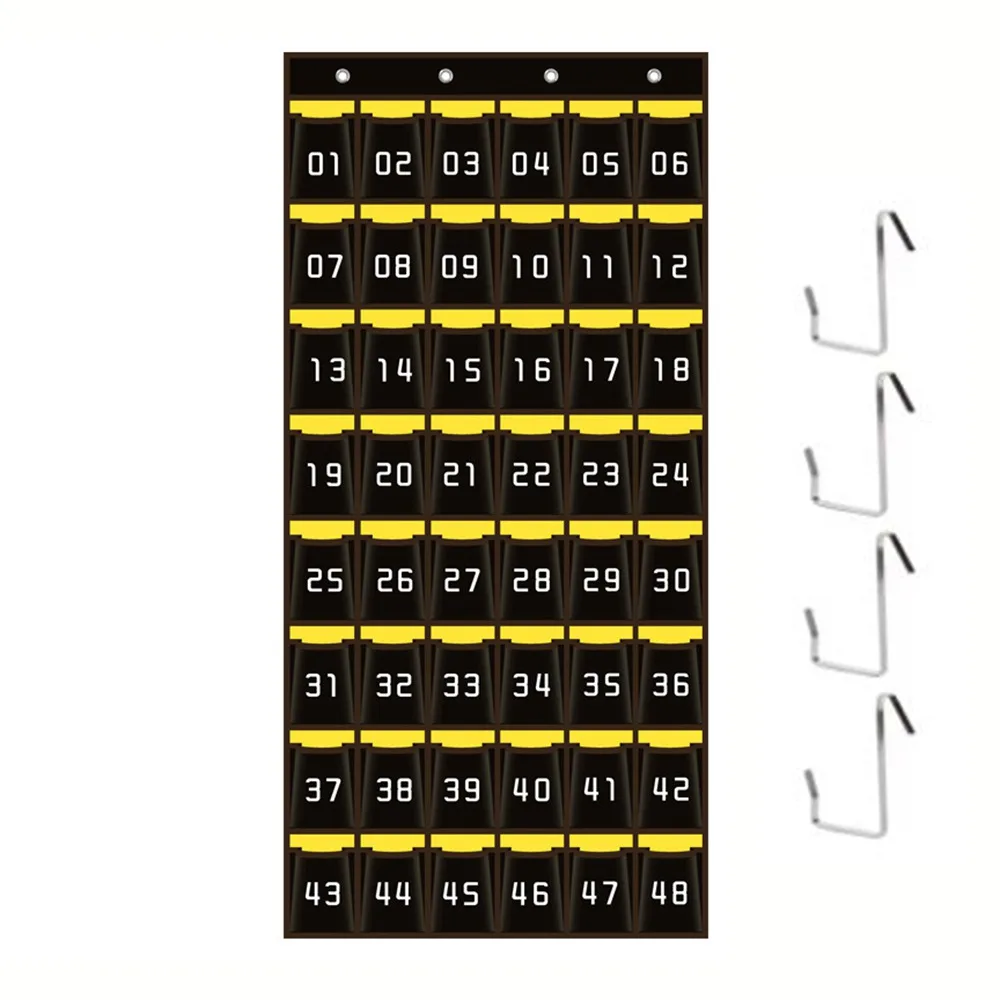 

Non-Woven Fabric Numbered Pockets Wall Mount with Hooks Cell Phone Hanging Organizer Better Load-Bearing Phone Wall Pouch