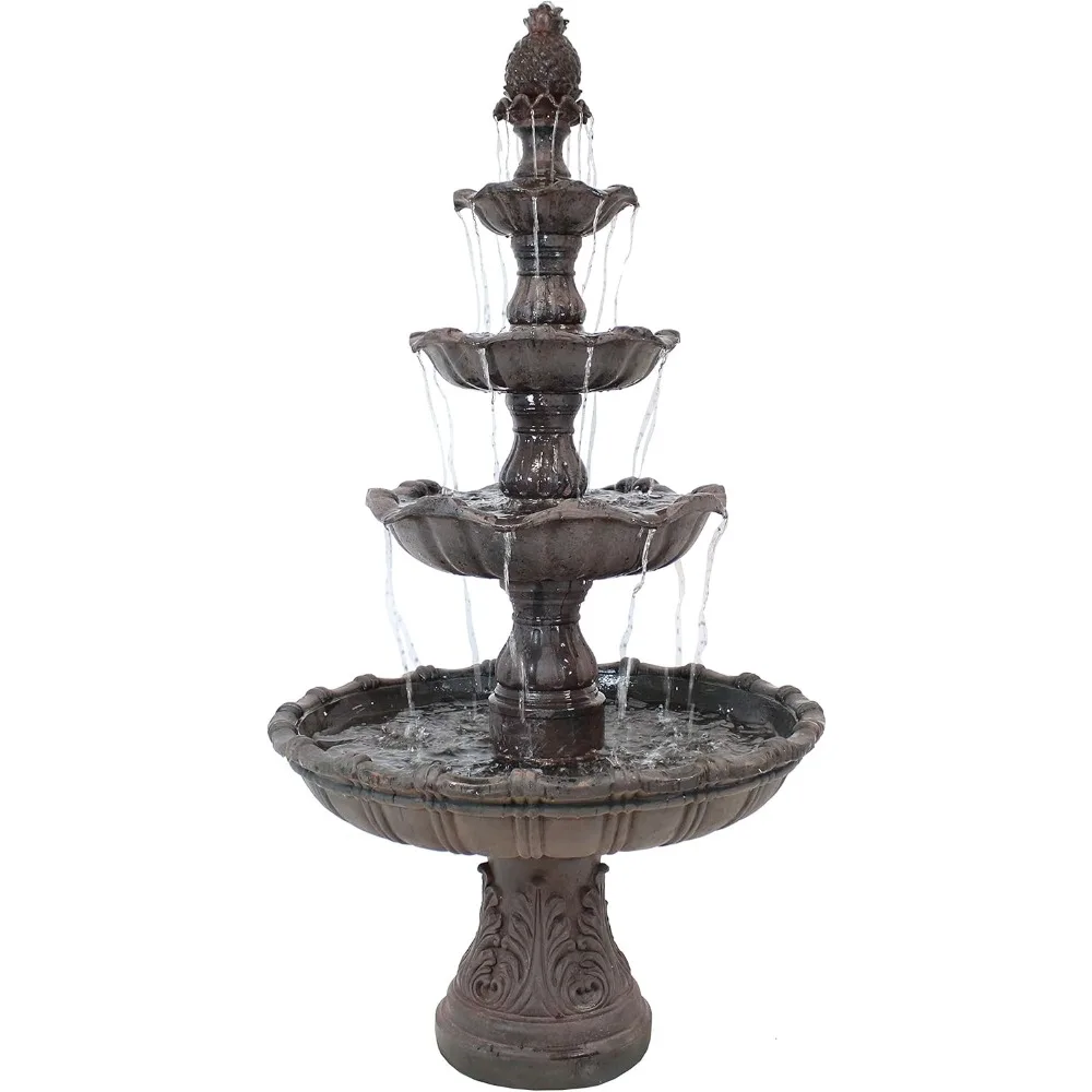 

Grand Courtyard 80-Inch 4-Tier Outdoor Water Fountain - Large Outdoor Water Feature for Garden, Patio or Yard