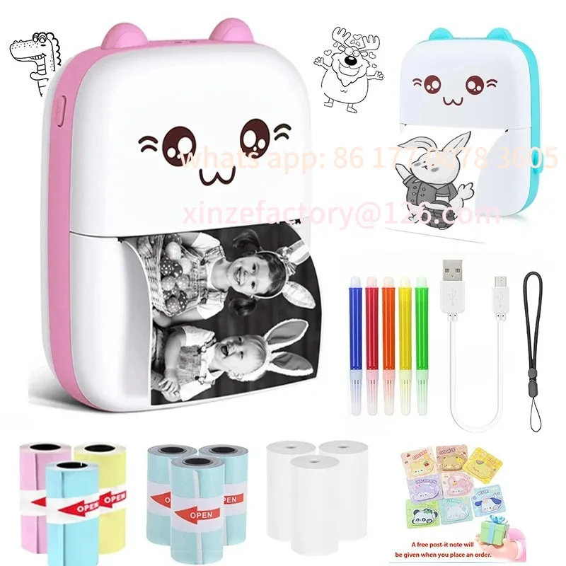 

Customizable 58mm Mini Portable Thermal Printer Cat Shapes Lightweight Wireless Photo Label Memo Wrong Question Printing