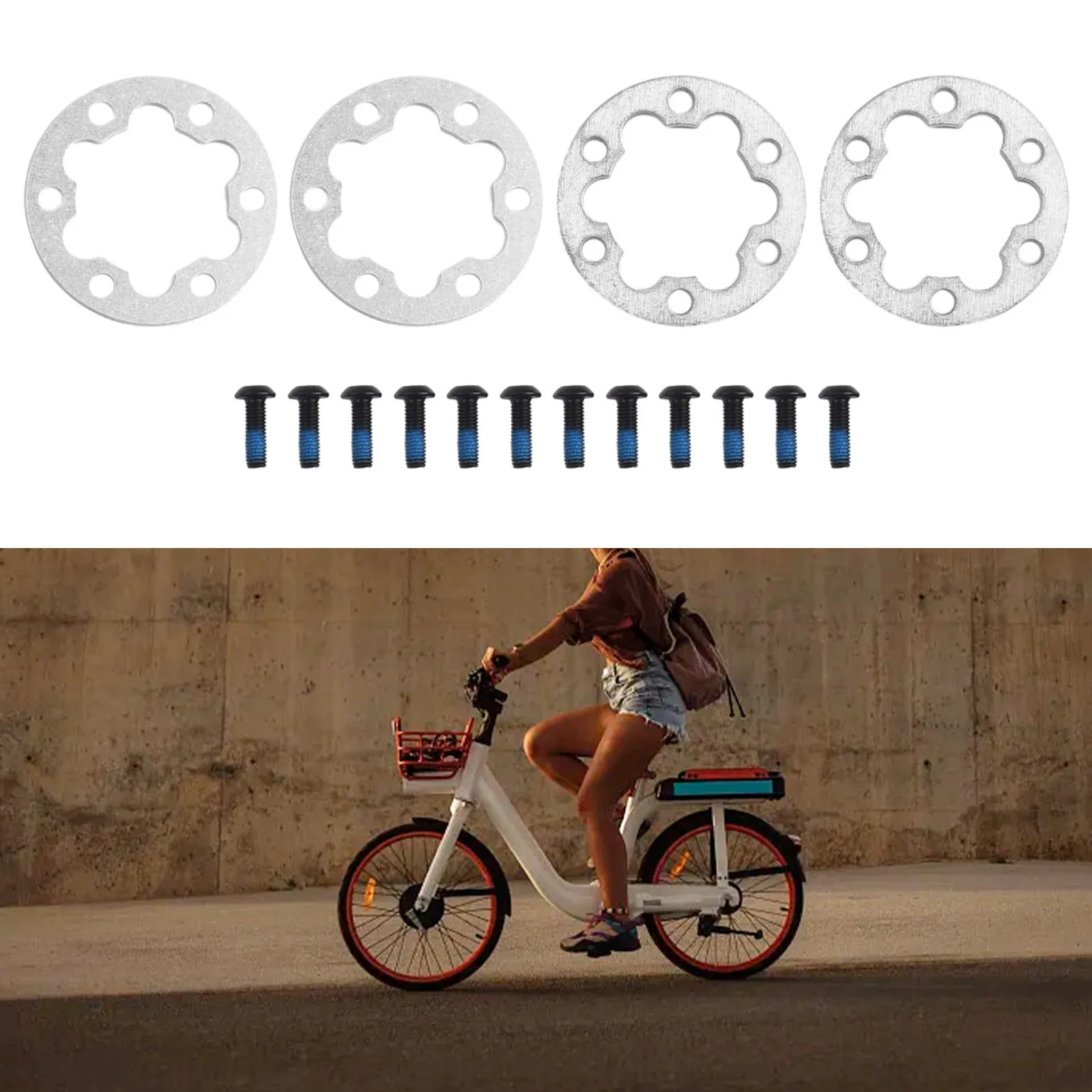 Practical To Use Washer With Screws Washer With Screws 2/5mm 4PCS With 12pcs Screws Brake Gasket Spacer E-Bike