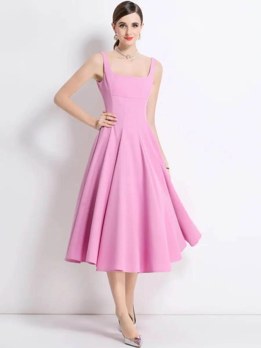 

Elegant Temperament Sling Long Prom Dress Formal Occasion Women's Summer Vacation Sexy Backless Strap A Line Party Dresses