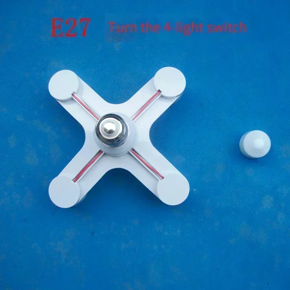 220V 4-Way LED Base Socket Adapter E27 To 4-E27 Lamp Holder Splitter Four Output  For Test Measurement Tool Accessory