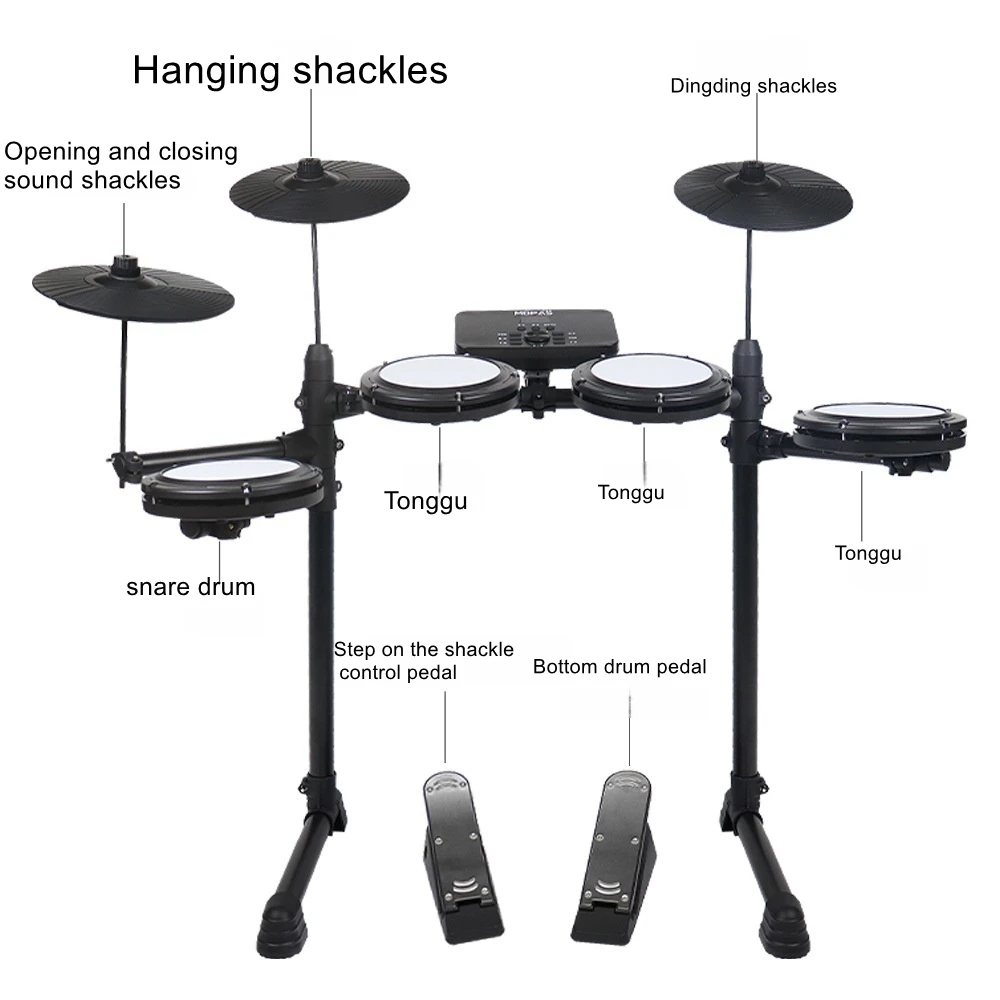 iElectronic Drum Multi-Function Portable Drum Set for Home Practice, Jazz Drum Performance, and Instructional Use