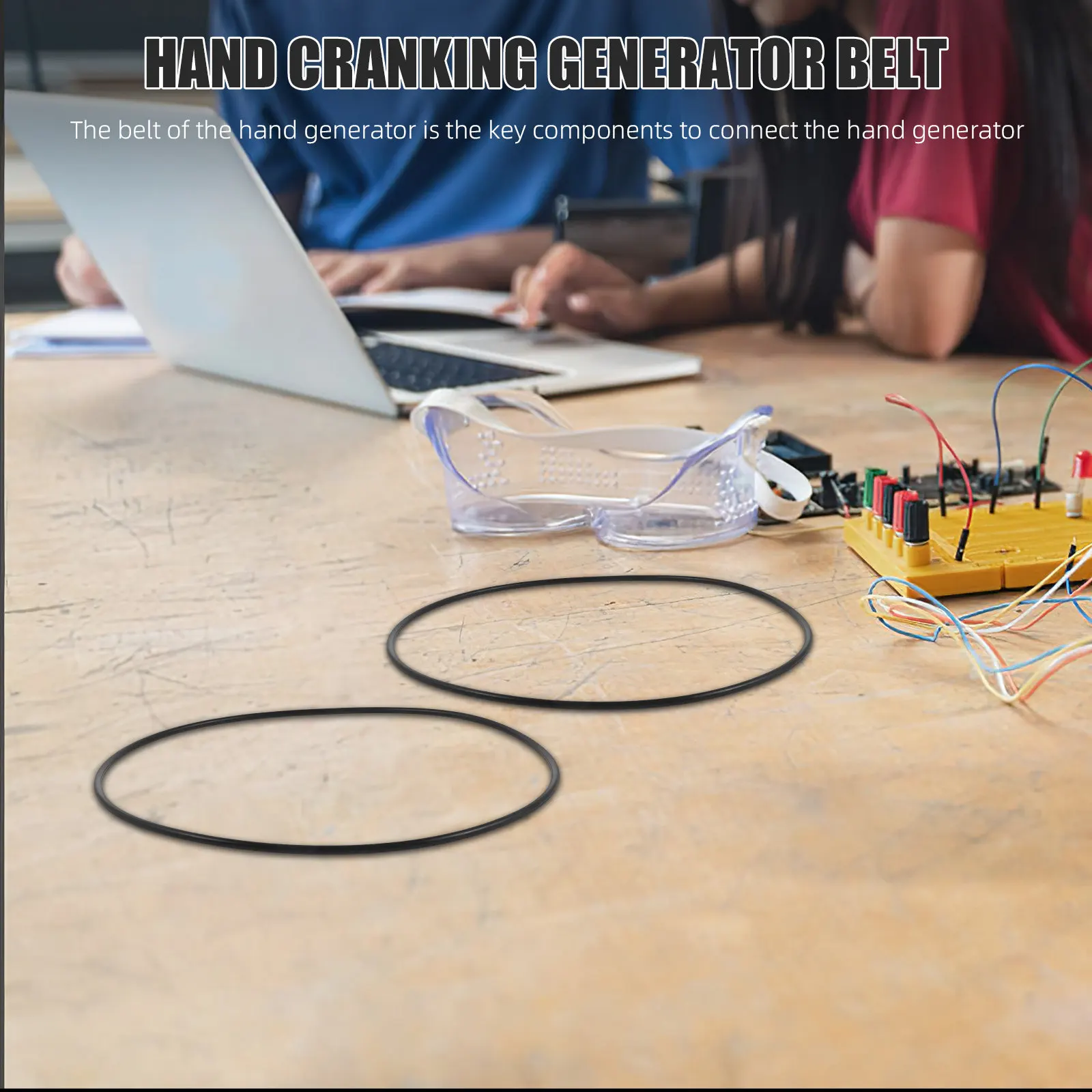 

2 шт. резиновые износостойкие ремни для ручных генераторов переменного/постоянного тока, для замены в ручных генераторах, для научных экспериментов