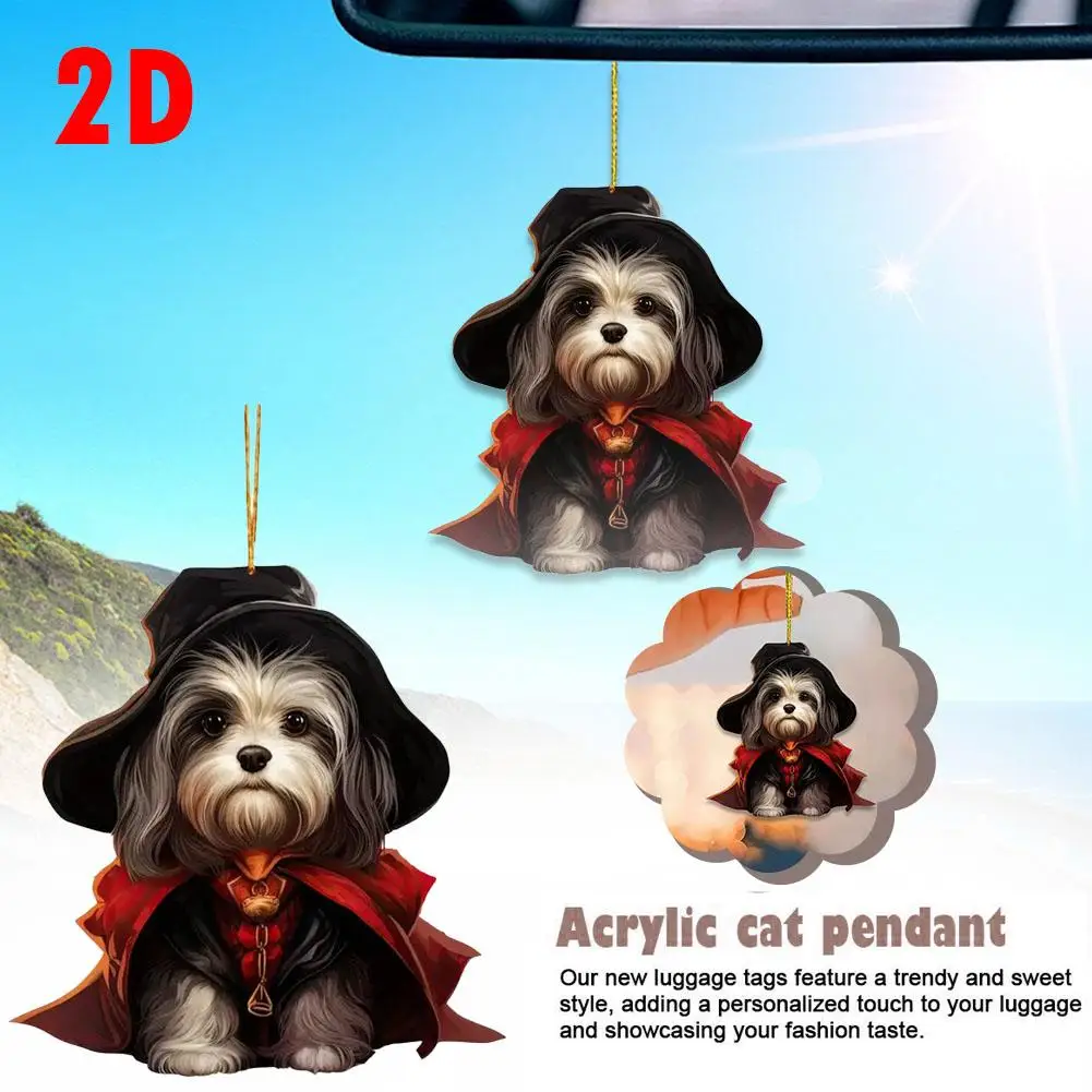 

Magic Dog Car Pendant Auto Rearview Mirror Creative Accessories Interior Gifts Acrylic Ornaments Surface 2D Flat Car Decora J4T4