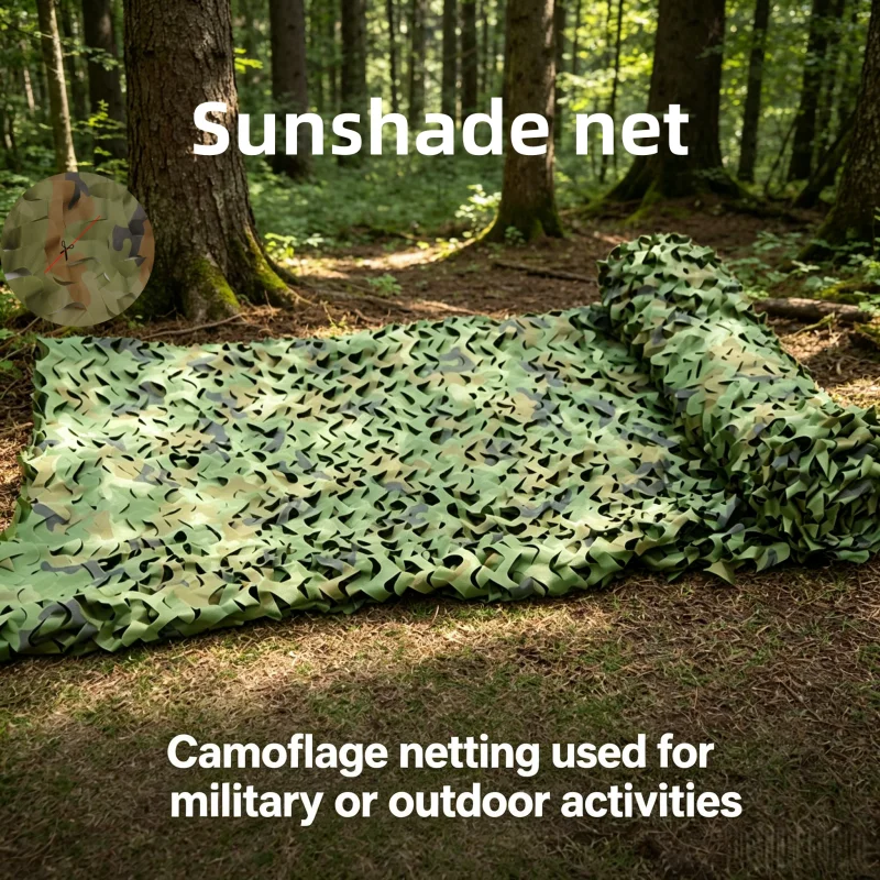 Tactical Woodland Camo Netting 150x200cm, Durable Polyester Net for Hunting, Camping, Sun Shade, Photography & Decoration