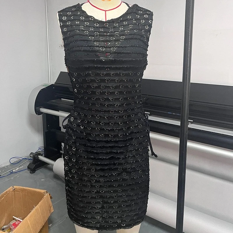 섹시한 여성용 홀터넥 비키니 커버업 드레스, 캐주얼 민소매 O넥, 2025년 여름 신상 비치 휴가 우아한 여성용 비치웨어