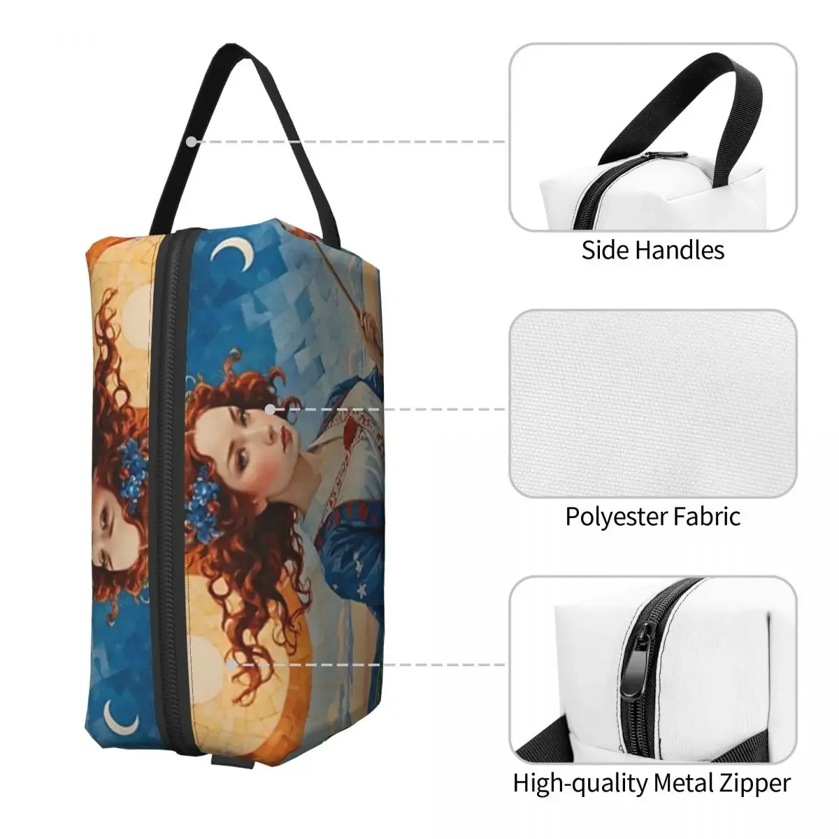 Lady Liberty's Mosaic Sunrise Makeup Bag for Women Travel Cosmetic Organizer Storage Toiletry Bags image 3