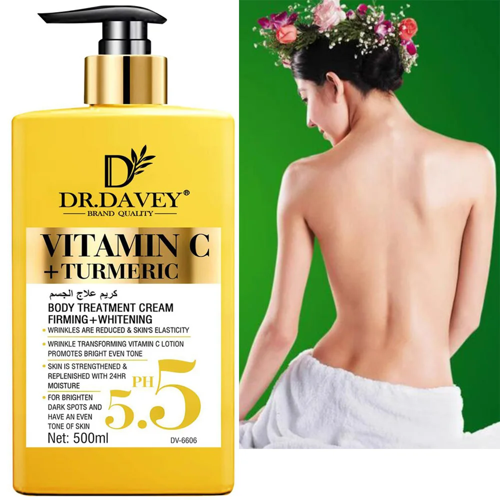 Vitamin C+Turmeric  Body Lotion Brightening Cream. Anti-aging cream for age spots, dark spots on face, hands, body. Large 500ml