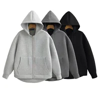 HH Autumn Women Casual Hooded Jacket Loose Oversize Zipper Hoodie Sweatshirts Solid Coat Office Lady Chic Outwear Tops - Image 6
