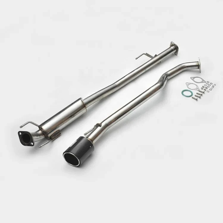 Performance Stainless Full Exhaust System Cat Back Exhaust Pipe Single Carbon Tail & Down Pipe For HKS Toyota Hilux Revo