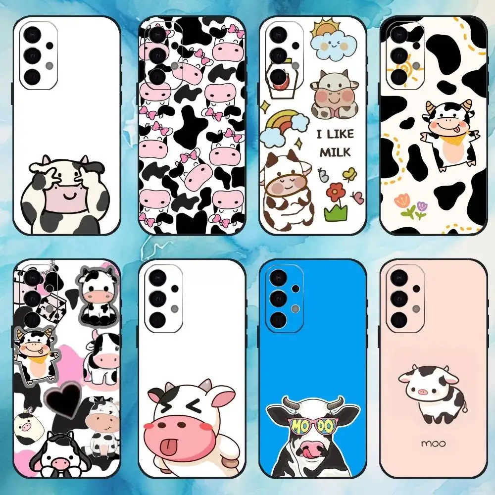 

Cut Cow Phone Case For Samsung Galaxy A73,A72,A71,A70,A53,A52,A51,Others Soft Black Cover