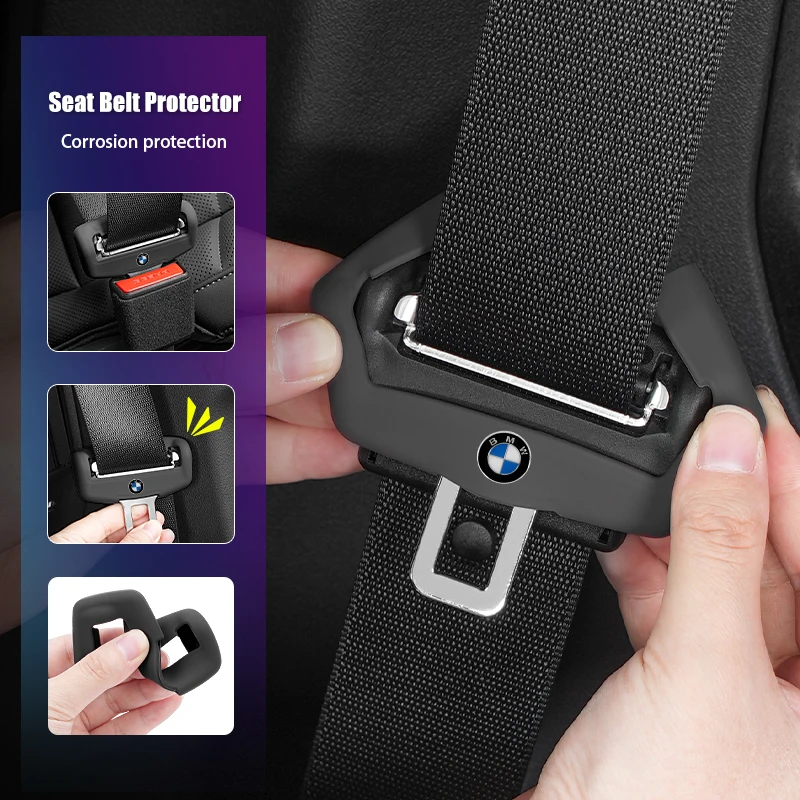 2/5pcs Car Seat Belt Buckle Anti-scratch Protector Cover For BMW 5 Series G60 2024 2025 X1 X2 U11 U10 2023 2024