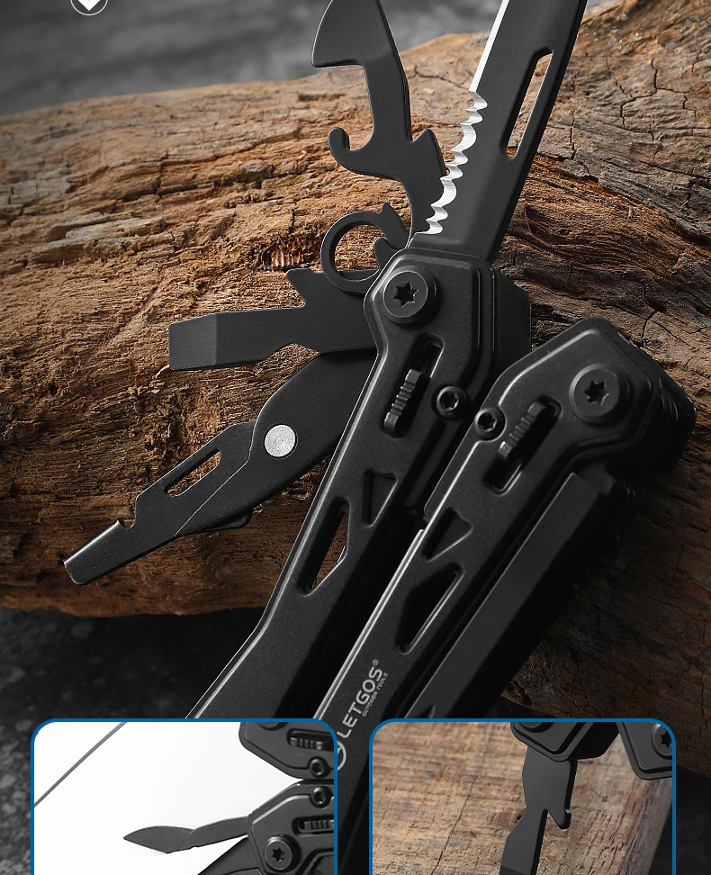 LETGOS Multitool Faltbare Zange Klappbare Schere mit Tasche Tägliche EDC-Ausrüstung Multifunktionale Werkzeuge für Camping, Überleben und Outdoor-Aktivitäten – Detail 8