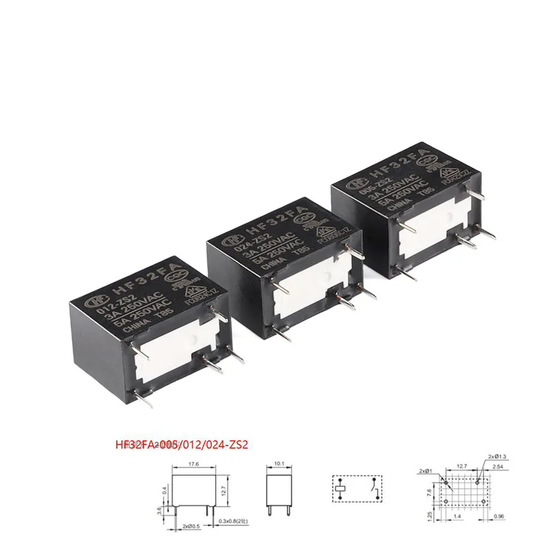 HF32FA 005-ZS1 012-ZS1 024-ZS1 005-ZS2 012-ZS2 024-ZS2 Power Relays 3A 5PIN DC 5V 12V 24V HF32FA-005-ZS1 HF32FA-024 Relay