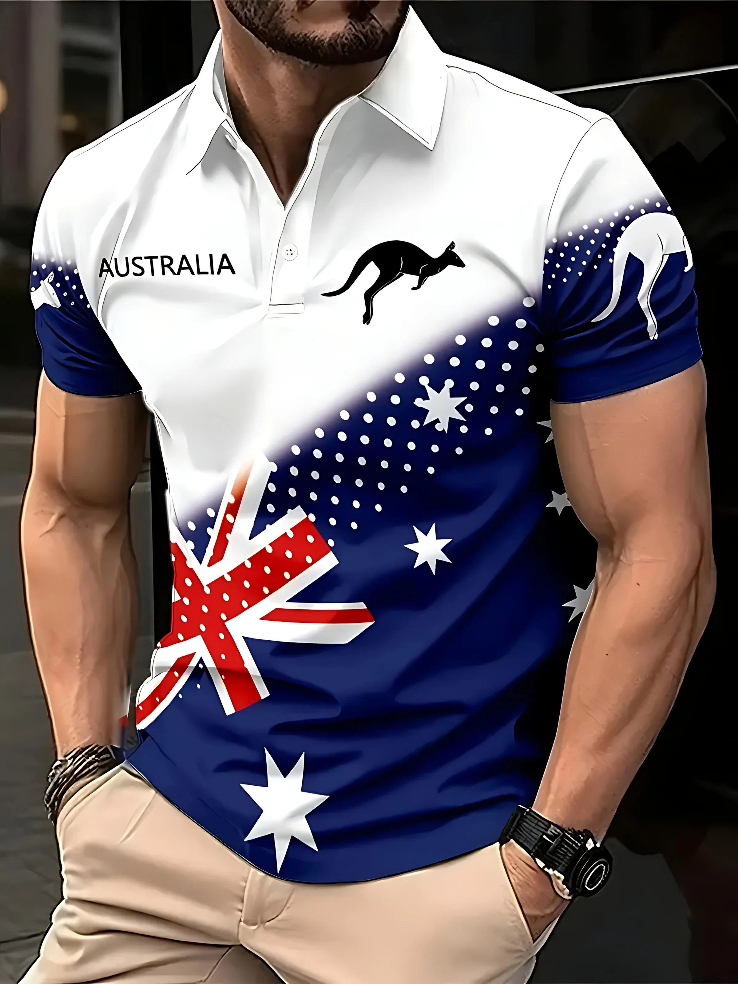 

The 2025 summer new men's POLO shirt is a casual fashionable comfortable soft and breathable 3D pattern printed one