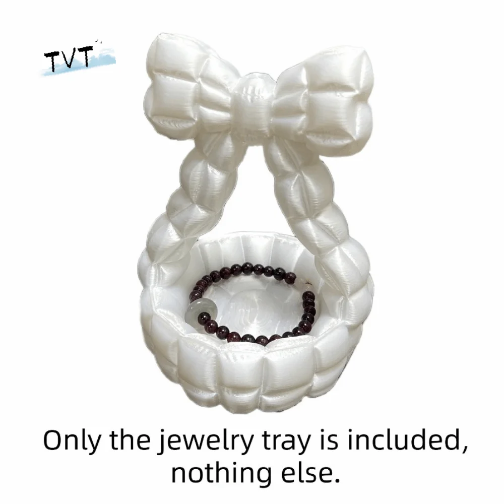 

Elegant Bow 3D Printed Jewelry Tray Decorative Baroque Style Sofa-shaped Ring Holder Creative Sweet Shell Shape Jewelry Tray