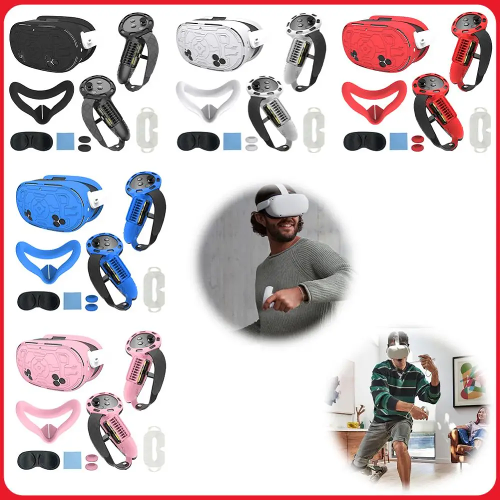 

Набор из 7 аксессуаров для VR-гарнитуры Meta Quest 3S: защита от царапин, противоударные накладки на контроллеры, чехлы для джойстиков