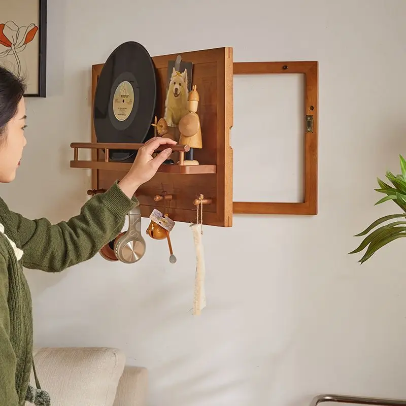 

Multifunctional Hook Wall Mounted Coat Rack Wooden Meter Box Racks Luxury Storage Hanger Modern Interior Furniture