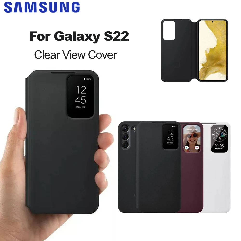 

Оригинальный откидной чехол для Samsung Galaxy S22 S-View для Galaxy S22 Smart Clear View, защитный чехол для телефона EF-ZS901