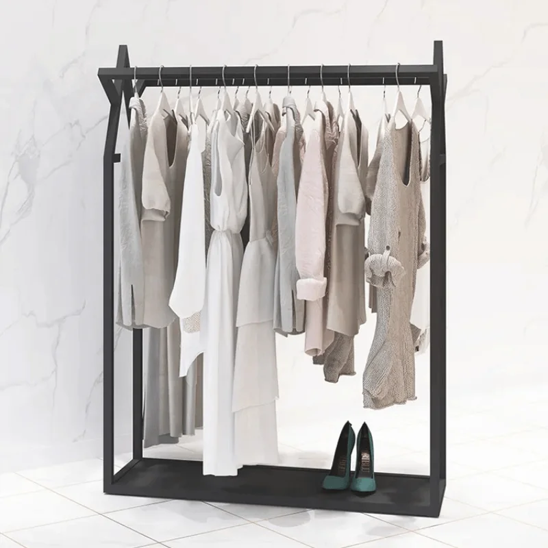 Custom Professional Metal Gold Vestuário Display Rack, carrinho De Roupas, parede High-end